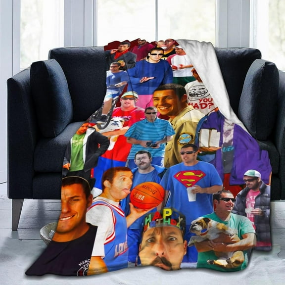 Blanket Adam Actors Sandler Throw Flannel Blankets Warm Soft Cozy Fuzzy Blanket for Bed Sofa Couch Camping Travel Gift Blankets for All Seasons 60""x50"", Black