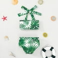 thumbnail image 6 of KTMKH Girls Swimsuit 2 Piece Bathing Suits Toddler Summer Bowknot Watermelon Cartoon Leaves Printed Two Piece Bikini Swimwear For 9-12 Months, 6 of 7