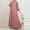Dress-Pink, variant on Modest Dresses for Women Casual Long Sleeve Maxi Dress Crew Neck Abaya-Dress Loose Fit Pleated Flowy Muslim Dresses Elegant Prayer Clothing
