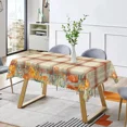 thumbnail image 4 of Duangreer Rectangle Tablecloth, Retro Pumpkin Star Pattern, Washable Table Cover with Waterproof Wrinkle Resistant for Restaurant Picnic Indoor Outdoor, 60 x 84 Inch, 4 of 6