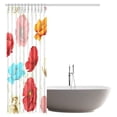thumbnail image 3 of ARTJIA Floral Shower Curtain, Different Colored Poppy Flowers Spring Floral Seasonal Romantic Artistic Theme Fabric Bathroom Shower Curtain 66x72 Inches, 3 of 3