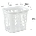 thumbnail image 2 of Sterilite Ultra Easy Carry Plastic Dirty Clothes Laundry Basket Hamper, White, 2 of 8