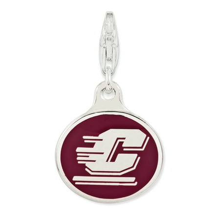 Michigan Outdoor Pendant - 925 Sterling Silver Enamel Central Michigan Univ. Lobster Clap Pendant Charm Necklace Collegiate Gifts For Women For Her