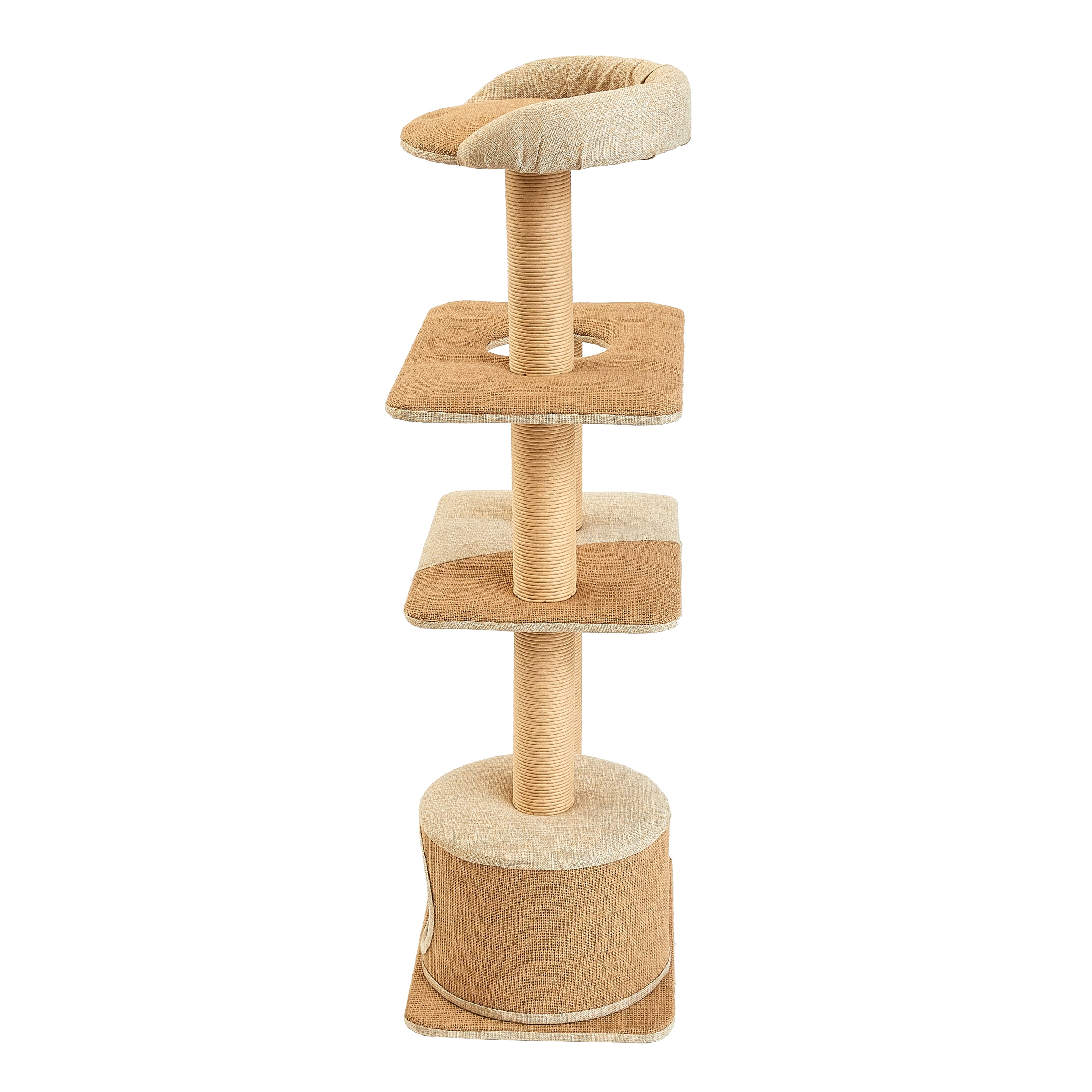 Two by Two Cottonwood 51-inch Cat Tree, Tower, Condo, Scratch Pad & Playground