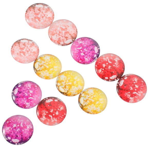 LIFKOME 12Set Glass Cabochons Assorted Color Round For Jewelry Piece Accessory Decor