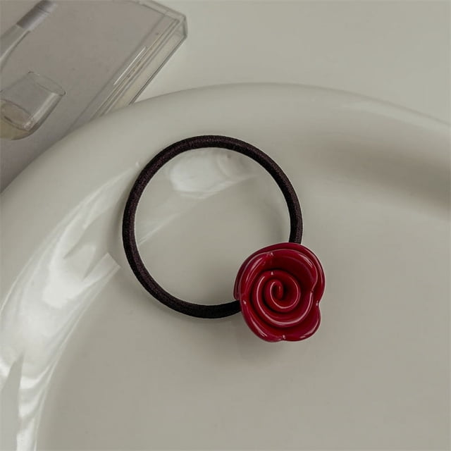 Banda para el cabello con forma de rosa, cuerda para el cabello para mujer, banda de goma con temperamento de celebridad en línea, banda elástica duradera para el cabello, cuerda para el cabello