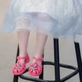 thumbnail image 6 of FRSASU Toddler Girls Jelly Sandals Butterfly Closed Toe Summer Cute Flats Kids Ankle Strap Confetti Casual Shoes Watermelon Red, 6 of 9