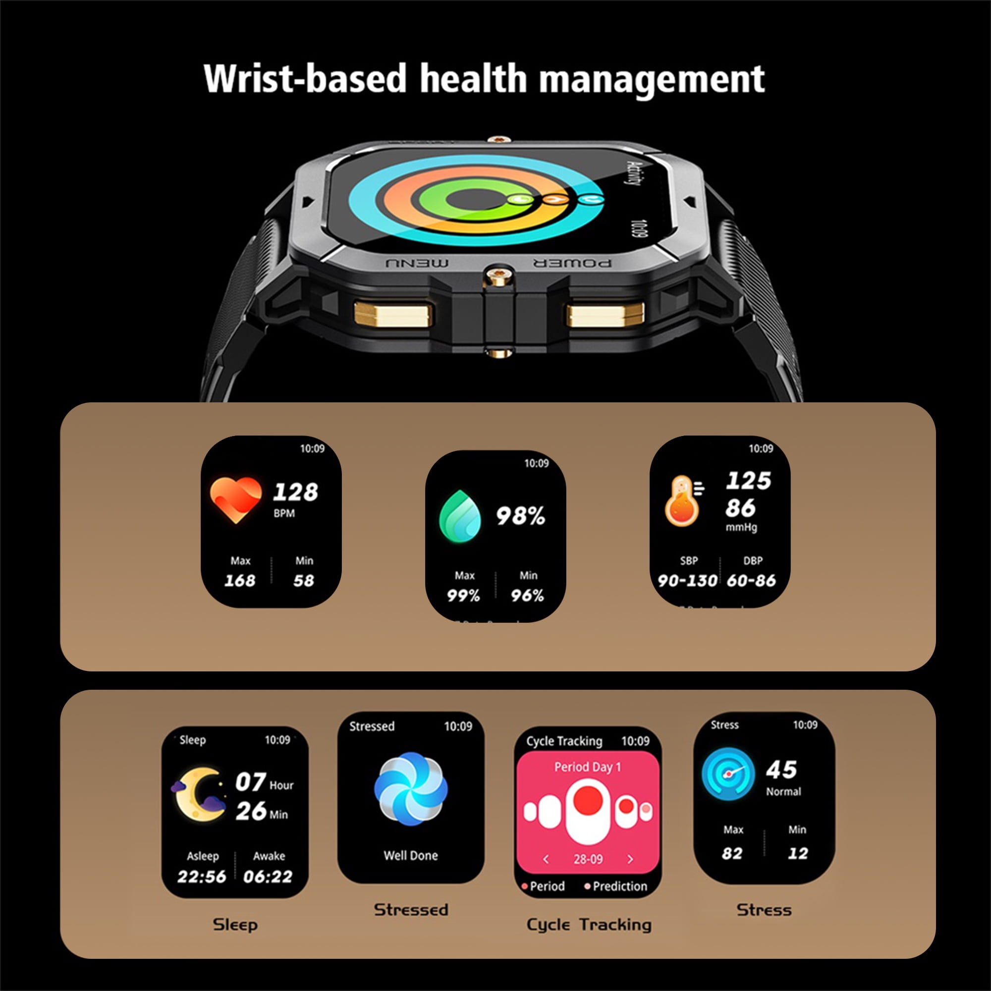 SKMEI Military Smart Watches for Men (Answer/Make Calls), 2.02'' Fitness Smart Watch for Android and iPhone, Waterproof Fitness Tracker, 100+ Sport Modes，Mens Watch