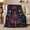 Lotus Star Altar, variant on Zodiac Wheel with Crystals and Moons, Mystical Astrology Style for Zodiac Lovers, Rainbow Star Chart and Birthday Gift, Soft Flannel Blanket for Bedroom and Meditation Room, Celestial Home Decor