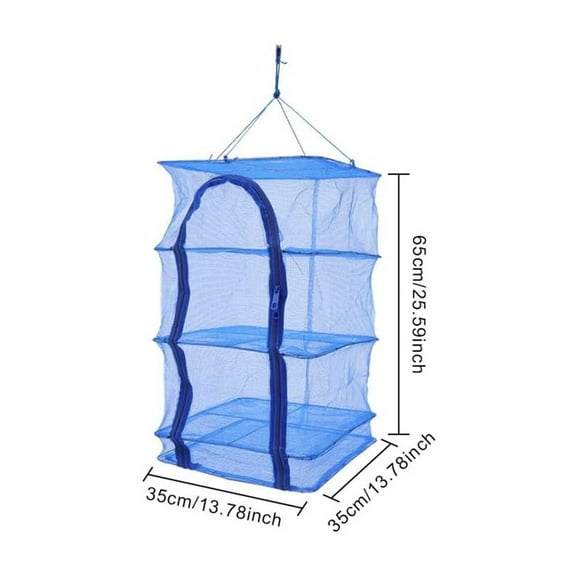 Rkxzt Fishing Nets,Folding Sun Drying Net Fly Proof Cage with PE Mesh Cloth 4 Tier Drying Rack for Food and Laundry 13.78x13.78x25.59",Tools&Home