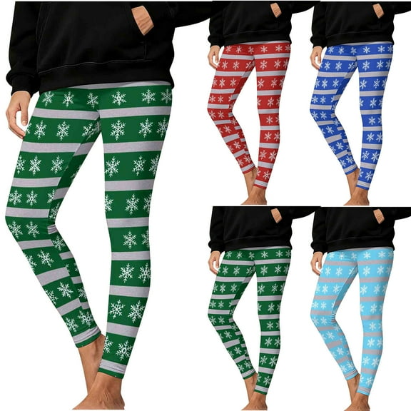 Frostluinai Ugly Christmas Leggings Women High Waist Xmas Print Tights Stretch Slim Fit Holiday Yoga Pants Womens Novelty Christmas Gifts