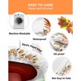 thumbnail image 3 of Round Fitted Tablecloths with Elastic Edge Fall Thanksgiving Pumpkin Flower Oil-Proof Waterproof Wipeable Table Cover for Kitchen Dining Party Decor Maple Leaves on White Table Clothes,36" - 44", 3 of 6