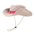 thumbnail image 2 of UTSJKR Womens Wide Brim Ponytail Straw Visor Hat with Rear Adjustable Strap for Summer Seaside Vacation Farmers Market Walk Patio Brunch Lightweight Travel Hat Pink, 2 of 6