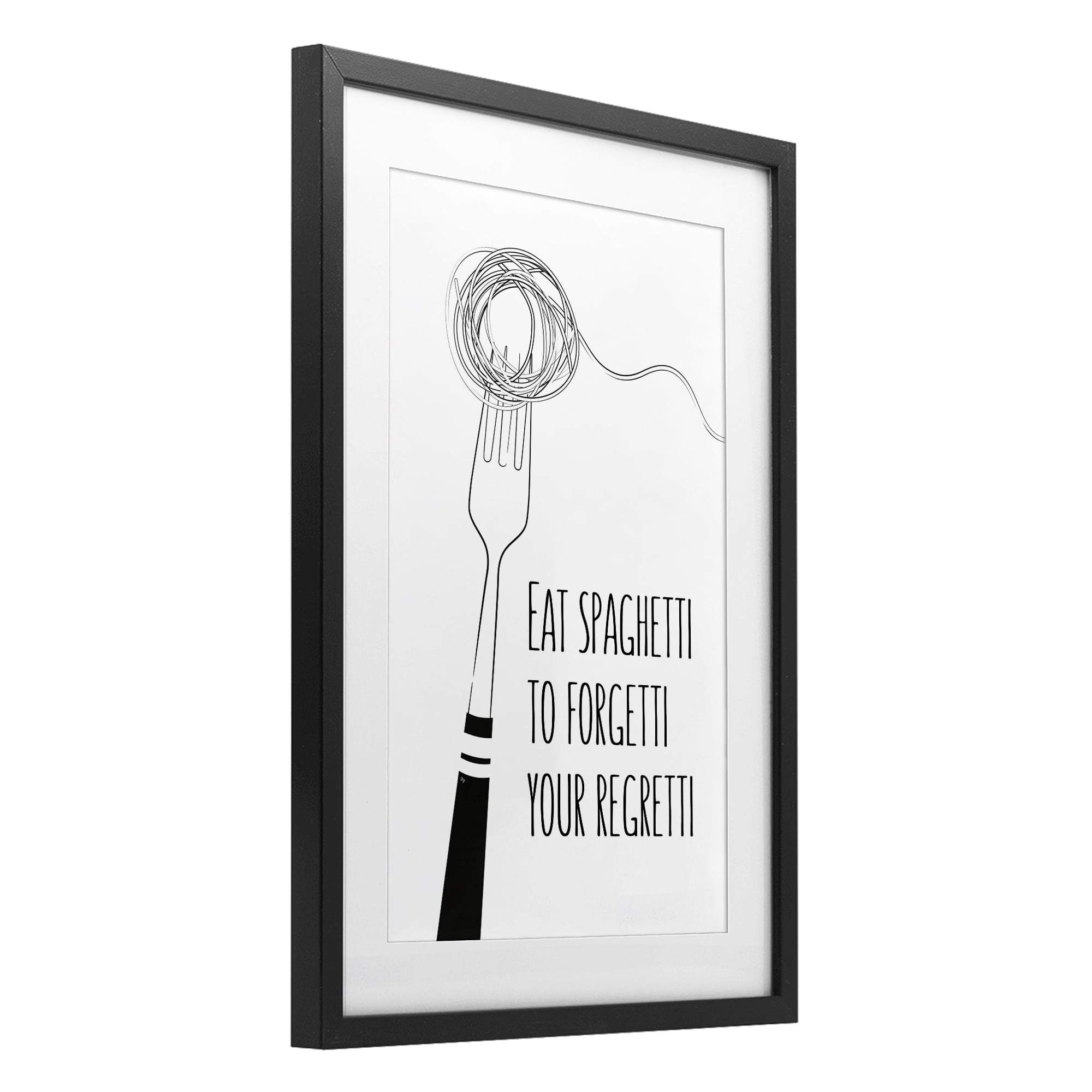 Stupell Industries Funny Spaghetti Sass Black Framed Print Under Glass, design by Martina Pavlova