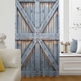 thumbnail image 6 of Farmhouse Wood Grain Sheer Curtains 54 Inches Long, Vintage Country Barn Gate Textured Light Filering Curtains, Breathable Simi Curtain Privacy Drapes for Kitchen Bathroom Small Window Treatment, 6 of 9