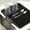 Black 19.7in, variant on Kitchen Sink Splash Guard Gen2-30" x 6'' Silicone Sink Mat Splash Guard fit for Countertop, Bathroom,Farmhouse