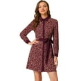 thumbnail image 1 of INSPIRE CHIC INSPIRE CHIC Robe-Chemise Vintage à Fleurs à Manches Longues pour Femmes avec Col Contrastant et Boutons sur le devant, 1 of 6