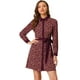 thumbnail image 1 of INSPIRE CHIC Vestido camisero de manga larga floral vintage con cuello en contraste y botones en la parte delantera para mujer rojo XS, 1 of 6