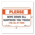 thumbnail image 2 of Besafe Messaging Repositionable Wall/door Signs, 9 X 6, Please Wipe Down All Surfaces You Touch, Whi | Bundle of 2, 2 of 5