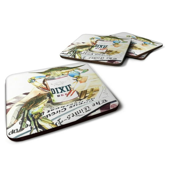 Carolines Treasures 1015FC Dixie Beer Foam Coaster Set of 4 3 1/2 x 3 1/2 multicolor