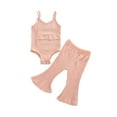 thumbnail image 5 of FOCUSNORM Combinaison à Bretelles Col en V pour Filles Tout-Petits + Pantalon Évasé, 5 of 5