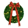 thumbnail image 2 of Northlight Pre-Lit Glittered Leaves Artificial Christmas Wreath - 28-Inch, Clear Lights, 2 of 4