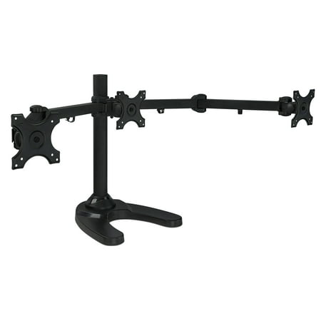 Mount-It! Heavy Duty Triple Monitor Stand Freestanding Computer Screen Desk Mount for 19, 20, 22, 23, 24 Inch (Best 23 Inch Monitor Under 200)