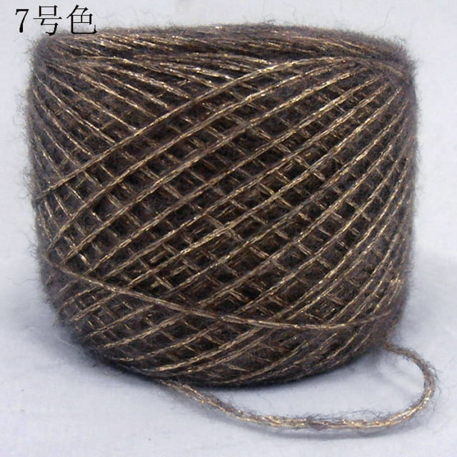 Nvzi Hilo de lana suave y brillante de 200 g, variedad variada para manualidades, mezcla súper suave y esponjosa para tejer y hacer crochet, color café claro