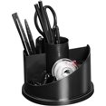 thumbnail image 5 of Ensemble de Fournitures de Bureau, Kit d'Organisateur d'Accessoires de Bureau, Ensemble d'Agrafes, Porte-Stylo Rotatif Multifonctionnel, Distributeur de Ruban, Stylos, Pinces à Classeur, Noir, 5 of 5