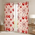 thumbnail image 2 of Erosebridal Pink Bow Cherry Black Out Curtains for Girls, Vintage Fashion Ribbon Curtains Pack of 2 (42x63 Each), 2 of 6
