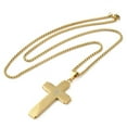 thumbnail image 2 of 3 pc 304 Stainless Steel Pendant Necklaces The Lord's Prayer Corss Golden 23.54 inch(59.8cm), 2 of 5