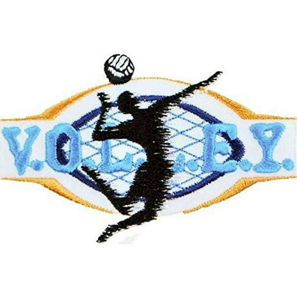 Expo International Volleyball Sport Embroidered Iron-on Applique Trim Embellishment, Multi-Color
