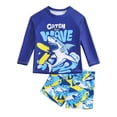 thumbnail image 3 of lnmuld Toddler Boys 2-Piece Sun Swim Set, Long Sleeve Rash Guard & Swim Shorts, Cartoon Print Size:5-6 Years, 3 of 8