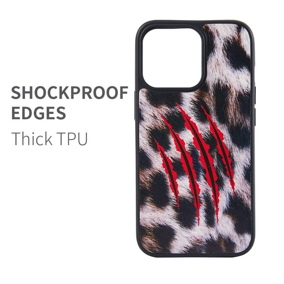 For Apple iPhone 13 (6.1") Stylish Fashion Marble Design Hybrid Electroplated TPU Thick Hard PC Shockproof Slim Cover ,Xpm Phone Case [ Vampire Animal Print ]
