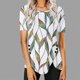 thumbnail image 5 of Blusas de Manga Corta para las Mujeres Botón Impreso Cuello Redondo Top Casual, Blusas para las Mujeres Casual, 5 of 5
