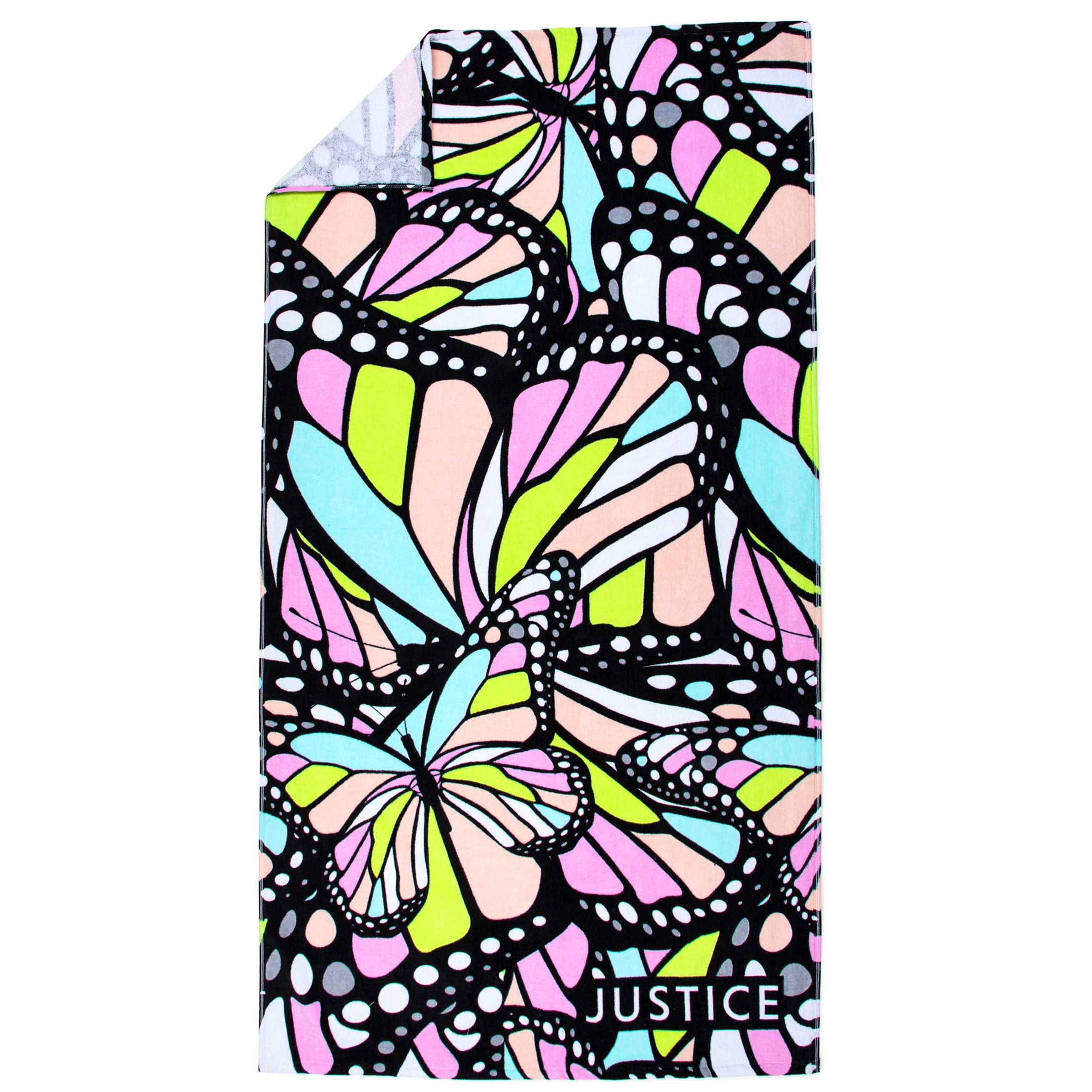 Justice Beach Towel, 100% Cotton, 64 x 34, Butterfly