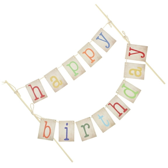 HEMOTON Happy Birthday Cake Decorations Made from Paper for Party Cupcake Toppers Multi Color 6 Inch