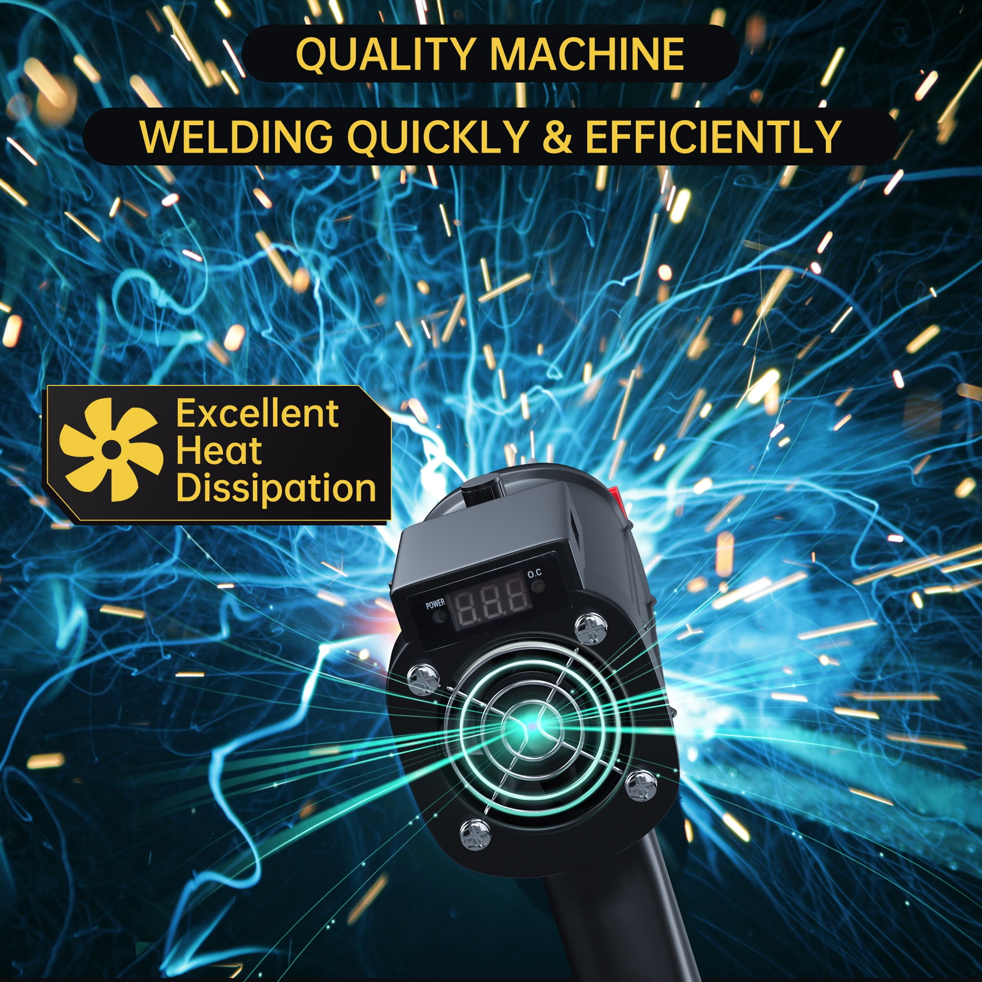 TOPTENG Welding Machine, Handheld Stick Welder, 110V Portable ARC Hand Held , Automatic Digital Current Adjustment with Welding Tool Set, with Toolbox