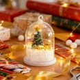 thumbnail image 2 of Mini Christmas Tree in Dome with LED Lights, Tabletop Night Light for Xmas Decor, Creative Holiday Gift for Home, Office, and Desktop Display, 2 of 6