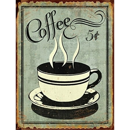 25 Cents Tin Sign - barnyard designs 5 cent coffee retro vintage tin bar sign country home decor 10