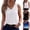33# Beige, variant on Women Tops Summer Sleeveless Shirts V Neck Pleated Casual Work Blouse 2026 Spring Trendy Black S