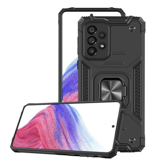 FIEWESEY for Samsung Galaxy A73 5G Phone Case Military Grade Drop Rugged Cover Anti-Scratch Protective 360° Rotate Kickstand Sturdy Shockproof Phone Cover for Samsung Galaxy A73 5G(Black)