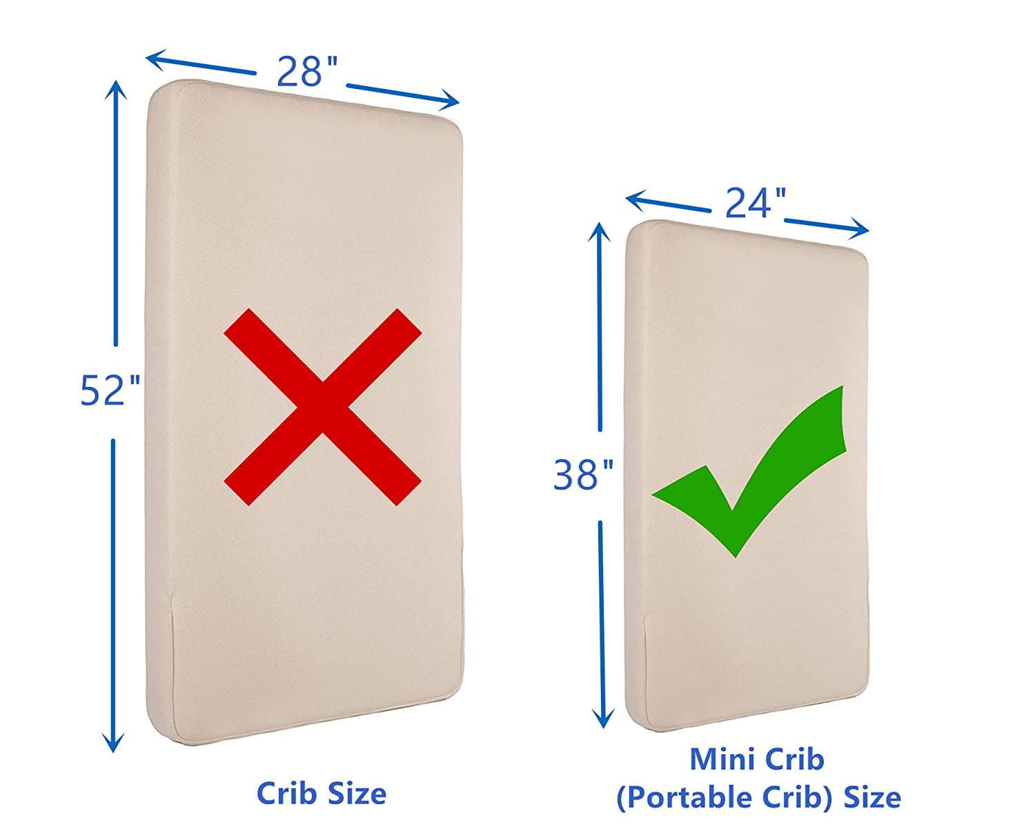American Baby Company 2 Pack 100% Natural Cotton Fitted Mini Crib Sheets 38" x 24" - Soft & Breathable Small Nesting Portable Sheets, Fits Pack N Play Mattresses, Ecru, for Boys & Girls