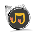 thumbnail image 1 of Bague Adorable Notes de Musique en Forme de Cœur Ajustable Amour Mariage Fiançailles, 1 of 3
