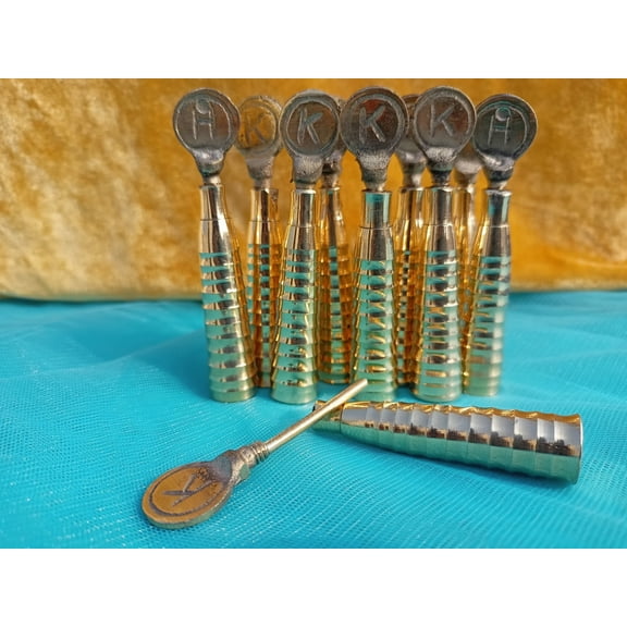 Handmade Brass Surma Dani - Surmadani Eye Kohl Holder Container Eyeliner Islamic Bottle Holder Without Surma Pack Of 2