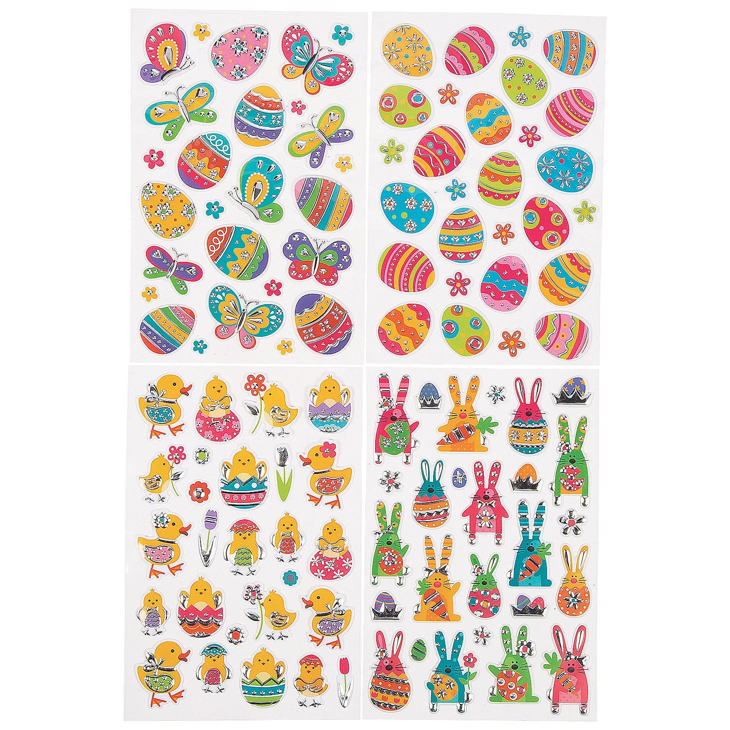 Easter Puffy Stickers Stationery 12 Pieces