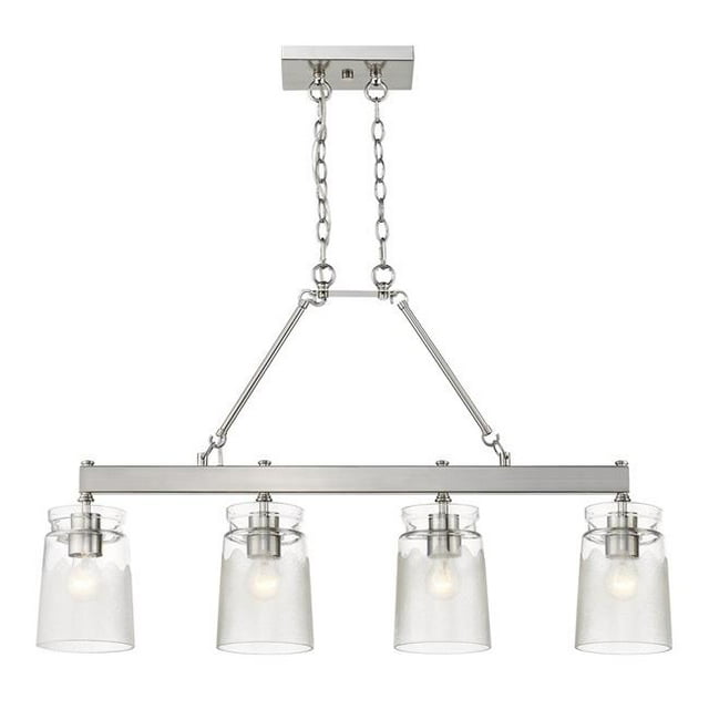 Golden Lighting 1405-LP PW-CAG Travers Linear Pendant Light, Pewter