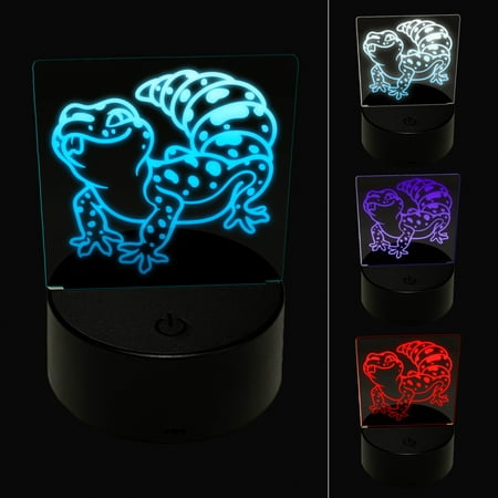 

Fat Cute Leopard Gecko Lizard Reptile LED Night Light Sign 3D Illusion Desk Nightstand Lamp