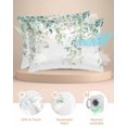 thumbnail image 2 of Hokiten Pillow Cases Queen Size Set of 2, Couch Pillow Covers, Eucalyptus Leaves Satin Pillowcases with Zipper for Hair/Skin, Pillow Protector Cover, Sage Green Botanical Spring Summer 20x30 Inches, 2 of 6