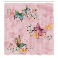 thumbnail image 3 of Ambesonne Butterfly Shower Curtain, Vintage Springtime Moths, 69"Wx84"L, Pale Pink, 3 of 3
